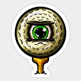 Golf Golfers Eye Ball Cartoon Character Sticker